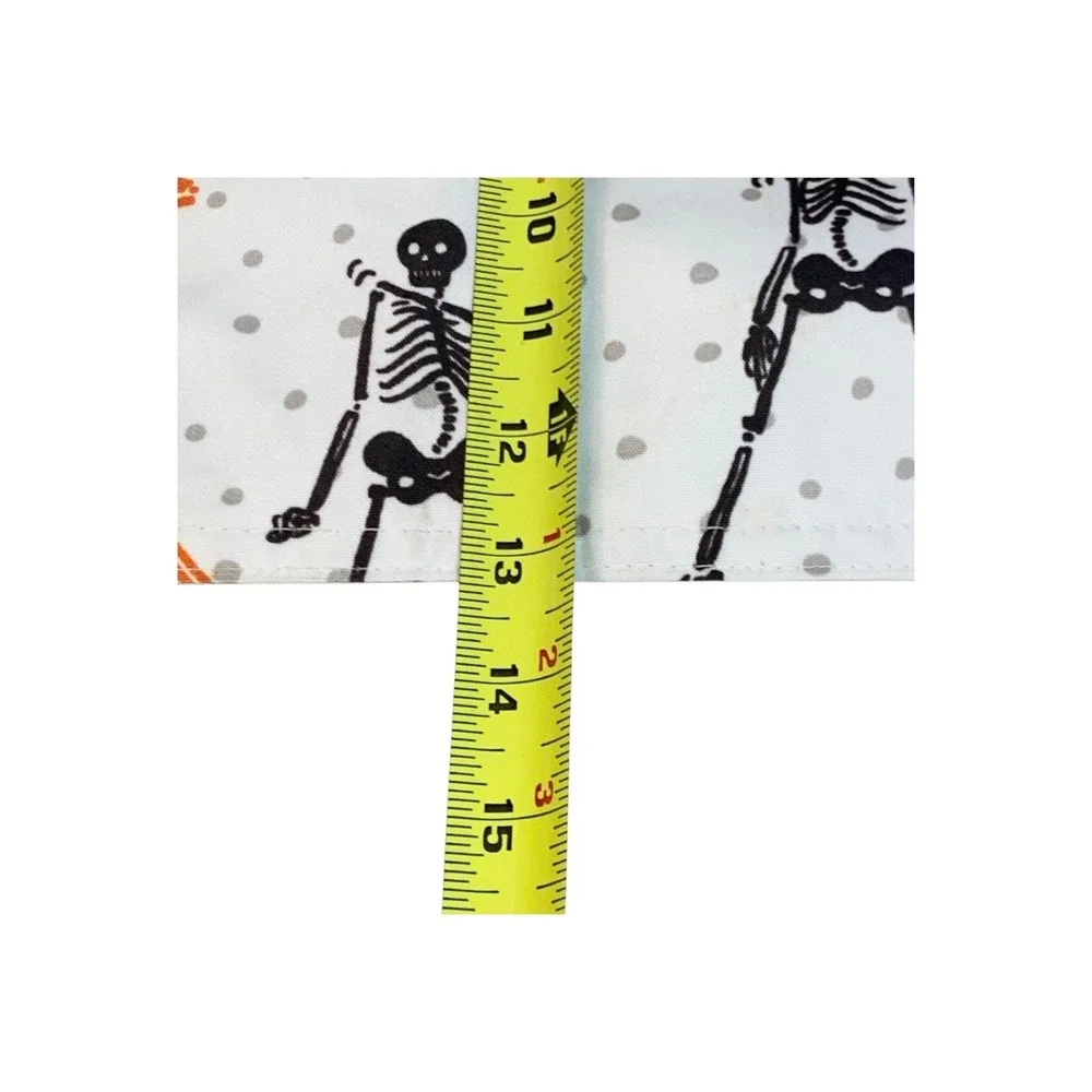 Domain Halloween Dancing Skeleton Placemats Set of 4 White Orange Black Dot